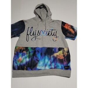 (#11) FLY SOCIETY SHORT SLEEVE HOODIE GRAY SIZE MEN'S LARGE